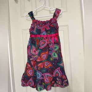Vintage Y2K Jenny&Me Girls Size 5T Colorful Sparkley Paisley Kids Dress